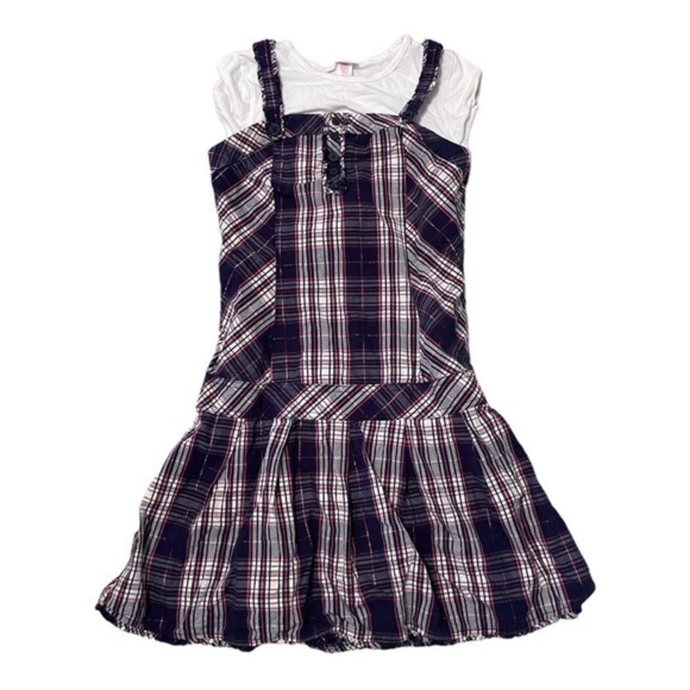 Justice dress size 14‎ plaid dress built in shirt